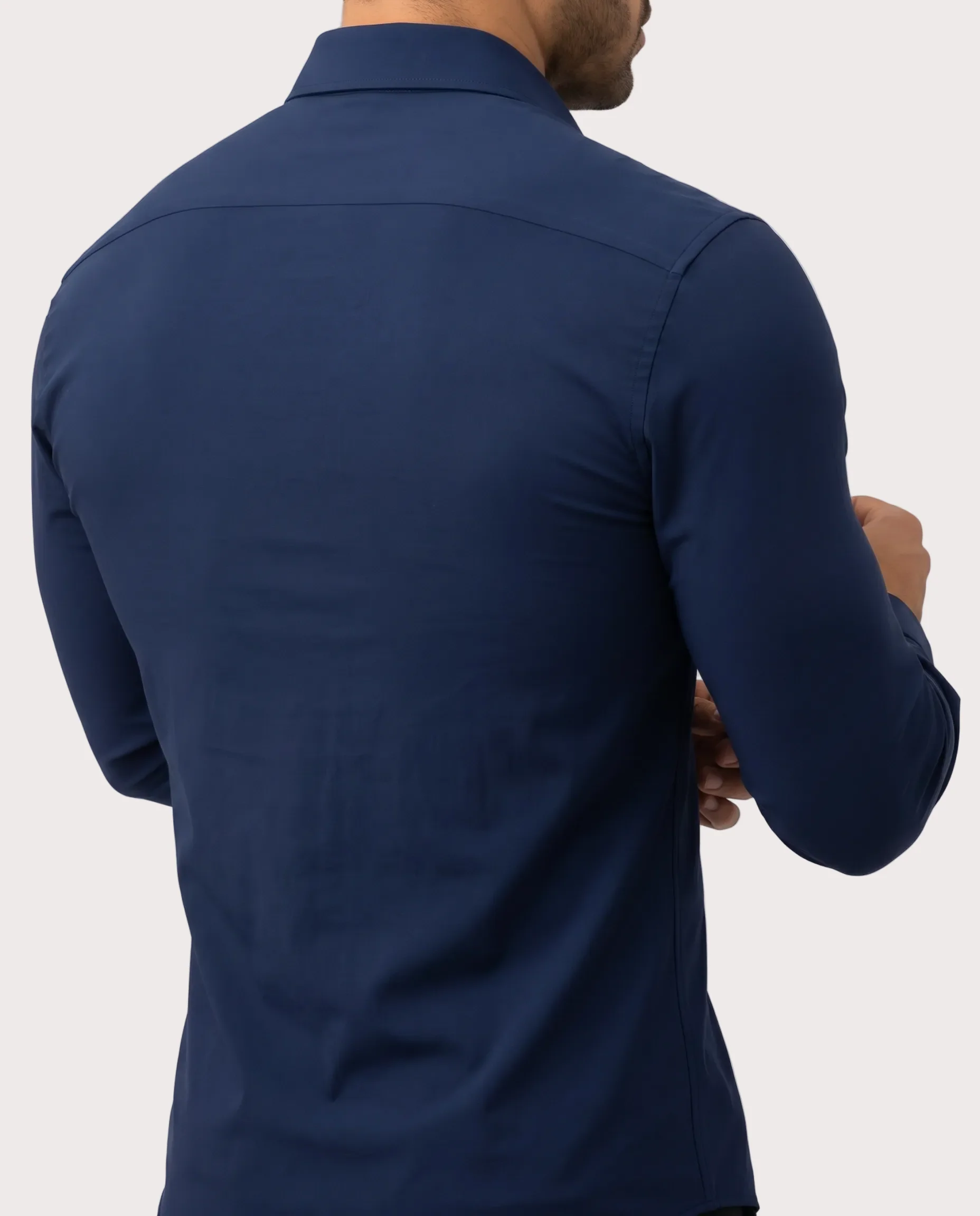 Camisa de Vestir Azzurro Elástica - Image 13