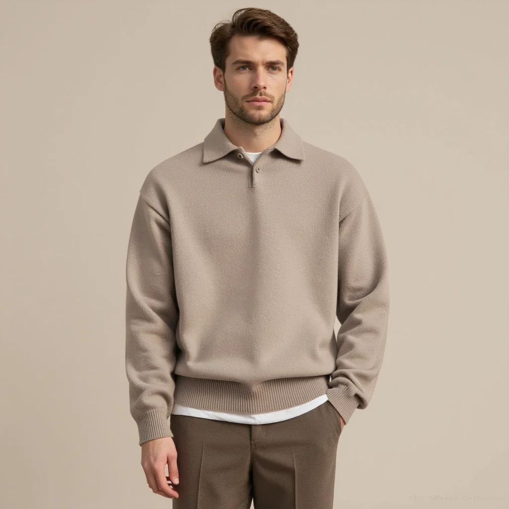 The Cortina Wool Button Half-Zip Sweater - Image 4
