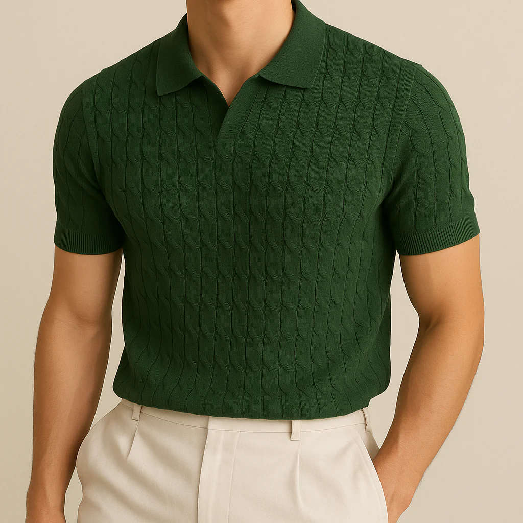 Luxury knitted polo shirt - Image 2