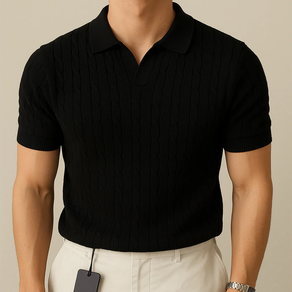 Luxury knitted polo shirt - Image 6